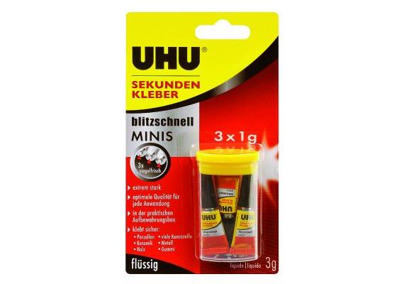 UHU - Sekundekleber Super Mini 3 x 1 Gramm