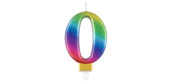 Unique Candles - Regenbogenkerze ''0'', 8 cm