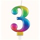 Unique Candles - Regenbogenkerze ''3'', 8 cm