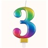 Unique Candles - Regenbogenkerze ''3'', 8 cm