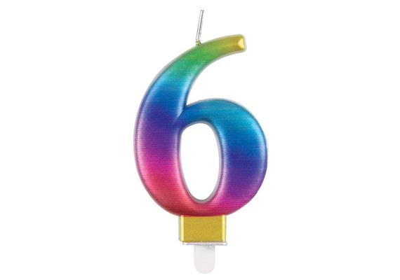 Unique Candles - Regenbogenkerze ''6'', 8 cm