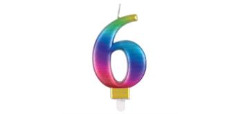 Unique Candles - Regenbogenkerze ''6'', 8 cm