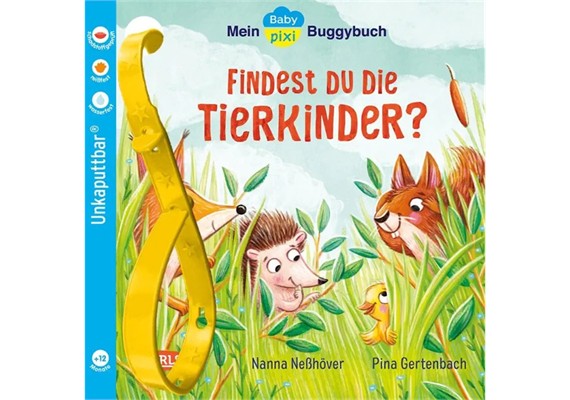 Unkaputtbar Baby Pixi Buggybuch Findest Du die Tierkinder