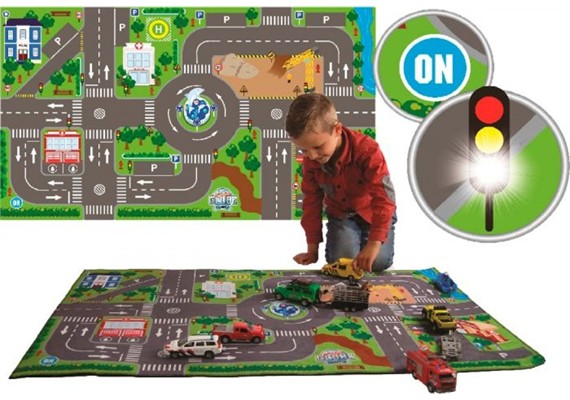 Van Manen - Spielteppich mit LED 70 x 120 cm mit 10 Ampeln