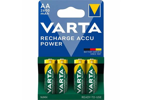 Varta Batterien Recharge Accu Power AA 2600mAh 4 Stück