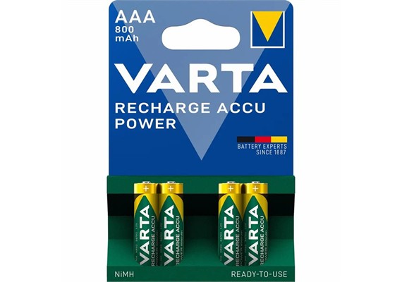 Varta Batterien RECHARGE ACCU Power AAA 800mAh 4 Stück