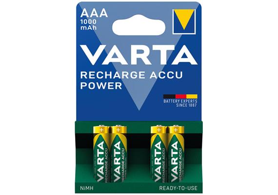 Varta Batterien RECHARGE Akku Power AAA 1000 mAh