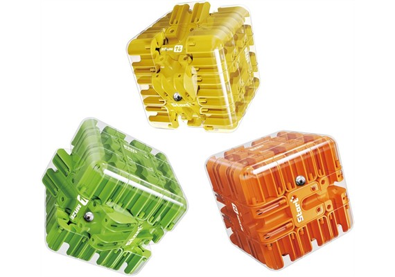 Vedes 61492194 3D-Labyrinth-Würfel 8,3 cm, 3-fach sortiert