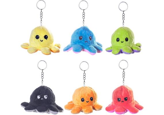 Wende Oktopus Plüsch Schlüsselanhänger 10 cm assortiert 1 Stück