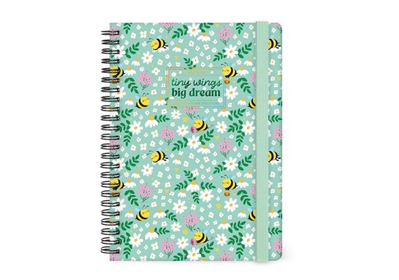 Wochenplaner für 12 Monate mit Spiralbindung - Large - 2027 Bee - Green