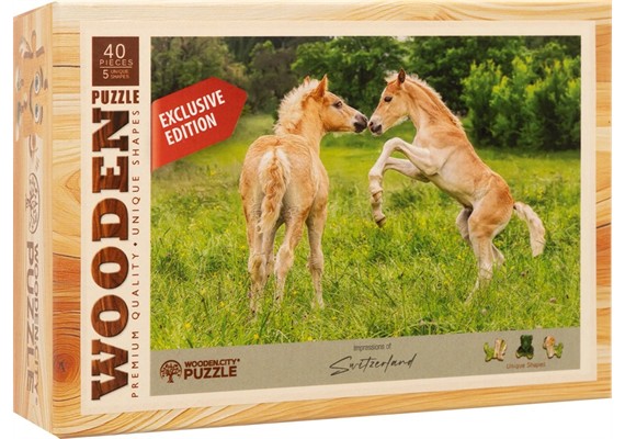 Wooden City - Mini-Puzzle Holz Fohlen 40 Teile