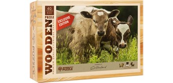 Wooden City - Mini-Puzzle Holz Kälber 40 Teile