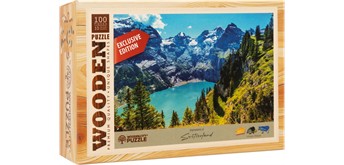 Wooden City - Mini-Puzzle Holz Oeschinensee 100 Teile