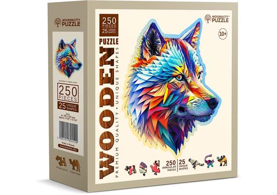 Wooden City - Puzzle Holz L Classy Wolf 250 Teile