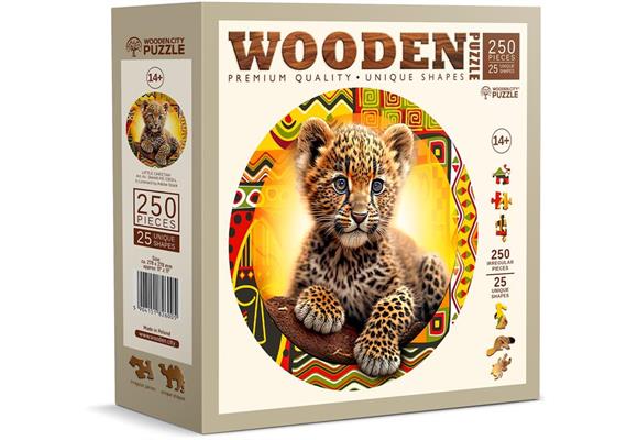 Wooden City - Puzzle Holz L Cute Little Leopard, 250 Teile