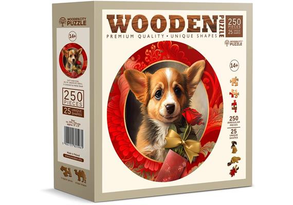 Wooden City - Puzzle Holz L Gift and dog 250 Teile