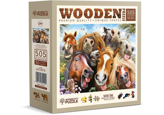 Wooden City - Puzzle Holz L Horsing around 505 Teile