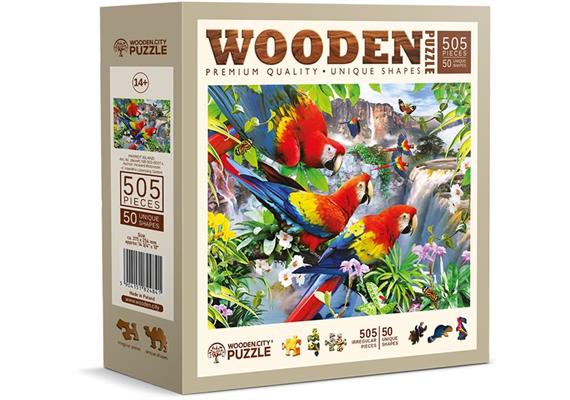 Wooden City - Puzzle Holz L Parrot Island 505 Teile