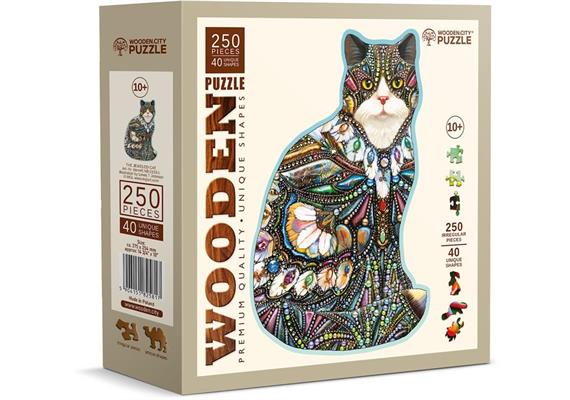 Wooden City - Puzzle Holz L The Jeweled Cat 250 Teile