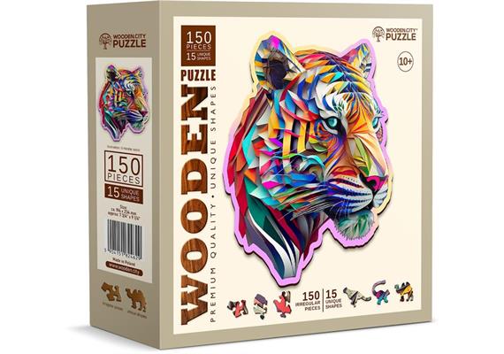 Wooden City - Puzzle Holz M Colorful Tiger 150 Teile