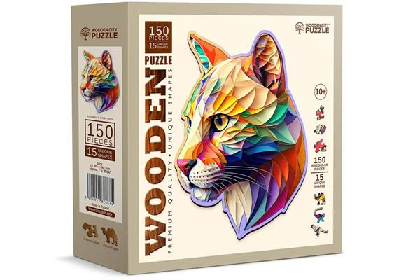 Wooden City - Puzzle Holz M Gaudy Cougar 150 Teile