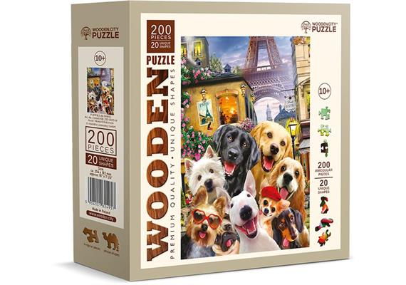 Wooden City - Puzzle Holz M Puppies in Paris 200 Teile