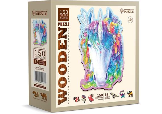 Wooden City - Puzzle Holz M Stylish Unicorn 150 Teile