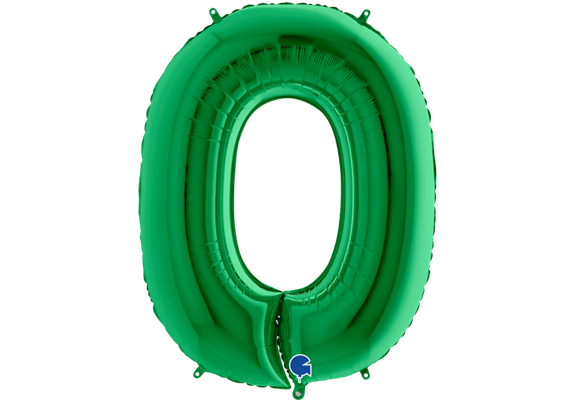 Zahlen-Folienballon - 0 in grün ohne Füllung