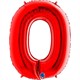 Zahlen-Folienballon - 0 in rot ohne Füllung 102 cm