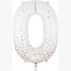 Zahlen-Folienballon 0 Sparkling Fizz Holograhic Weiss Rose Gold 86 cm