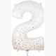 Zahlen-Folienballon 2 Sparkling Fizz Holograhic Weiss Rose Gold 86 cm