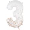 Zahlen-Folienballon 3 Sparkling Fizz Holograhic Weiss Rose Gold 86 cm