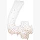 Zahlen-Folienballon 4 Sparkling Fizz Holograhic Weiss Rose Gold 86 cm