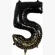 Zahlen-Folienballon 5 Sparkling Fizz Holograhic Schwarz & Gold 86 cm