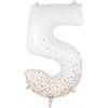 Zahlen-Folienballon 5 Sparkling Fizz Holograhic Weiss Rose Gold 86 cm