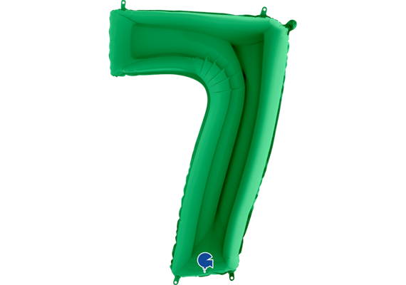 Zahlen-Folienballon - 7 in grün ohne Füllung