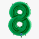 Zahlen-Folienballon - 8 in grün ohne Füllung
