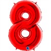 Zahlen-Folienballon - 8 in rot ohne Füllung 102 cm
