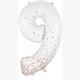 Zahlen-Folienballon 9 Sparkling Fizz Holograhic Weiss Rose Gold 86 cm