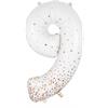 Zahlen-Folienballon 9 Sparkling Fizz Holograhic Weiss Rose Gold 86 cm