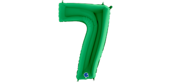 Zahlen-Folienballon - 7 in grün ohne Füllung