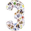 Zahlen-Folienballon Zahl 3 Paw Patrol 66 cm ohne Füllung