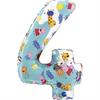 Zahlen-Folienballon Zahl 4 Peppa Pig 66 cm ohne Füllung