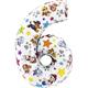 Zahlen-Folienballon Zahl 6 Paw Patrol 66 cm ohne Füllung